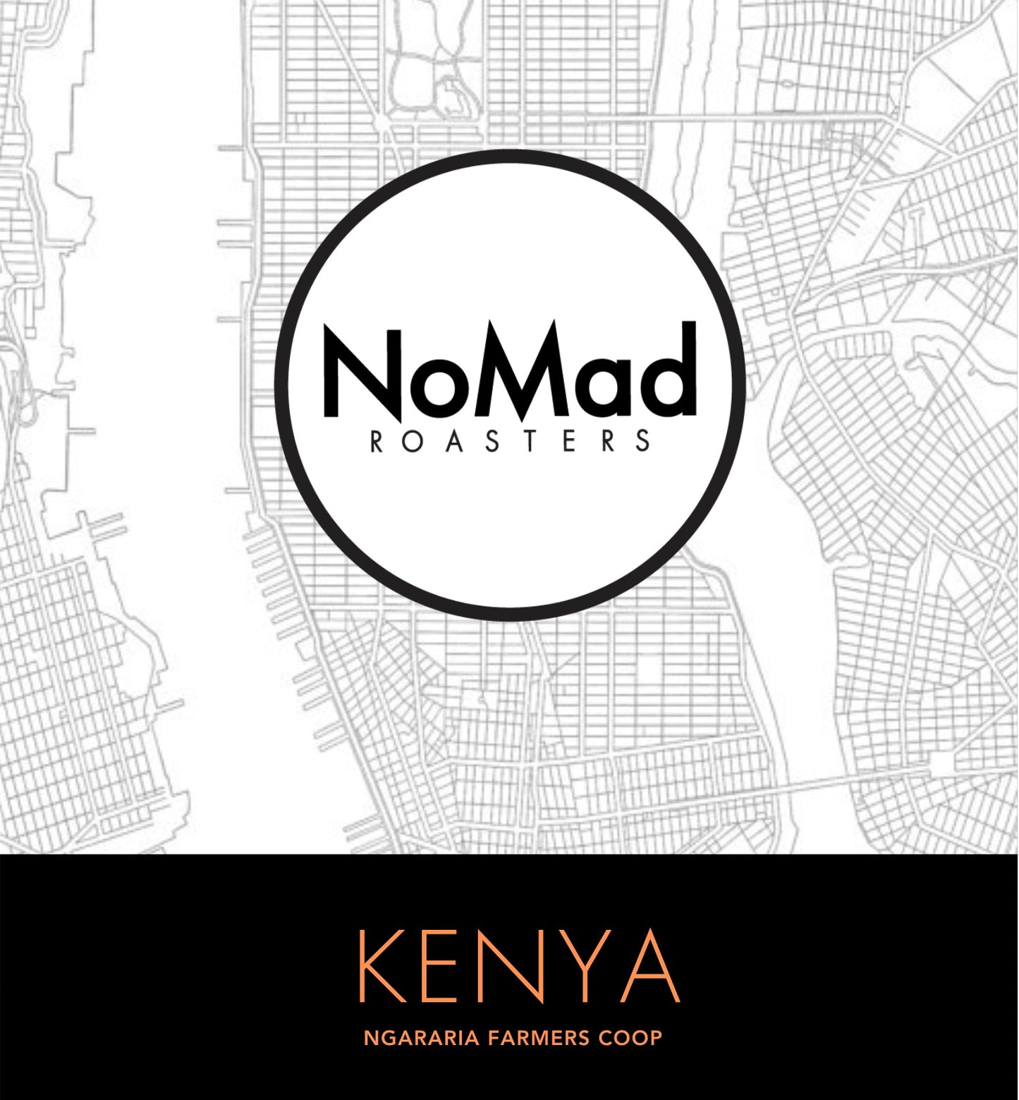 Nomad's Kenya coffee from Ngararia Farmers Coop. Medium roast.